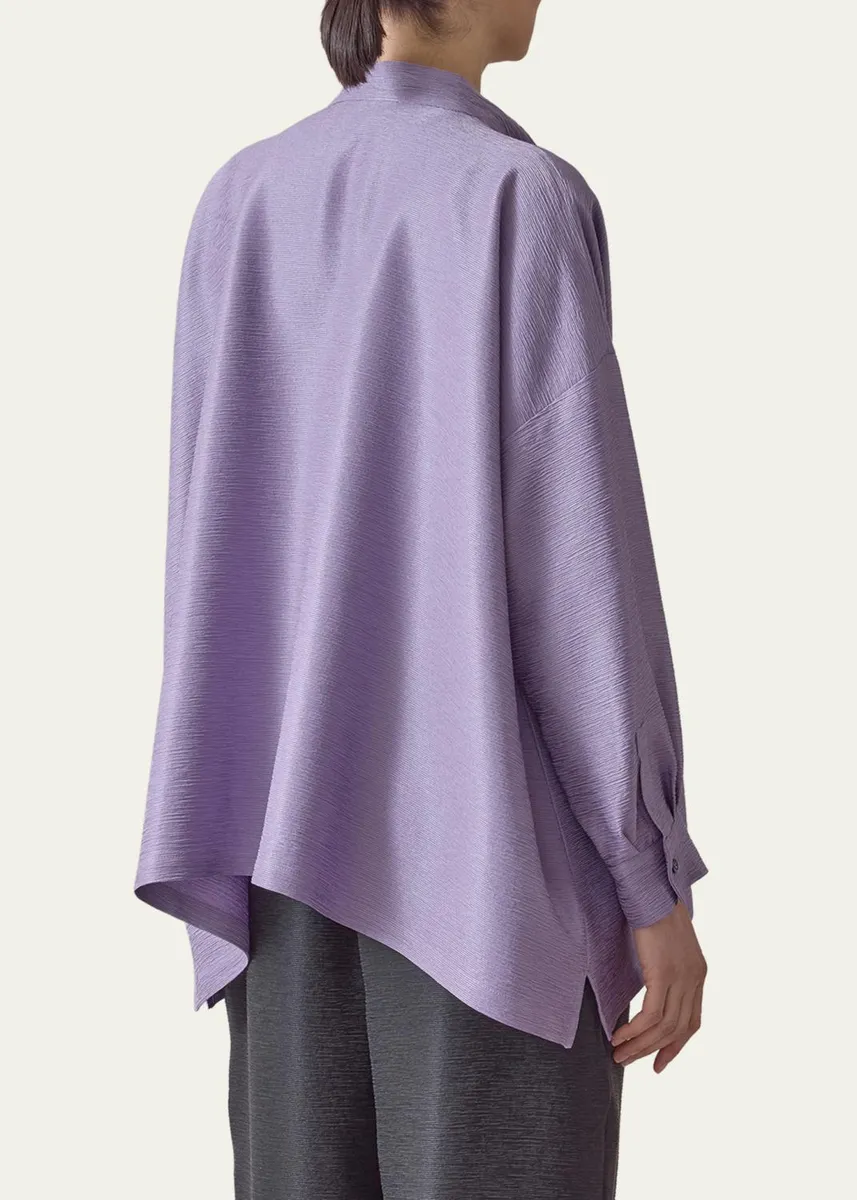 Eskandar Midweight Silk Plisse Wide A-Line Shirt | Thumbnail 3 Eskandar Midweight Silk Plisse Wide A-Line Shirt | Thumbnail 3