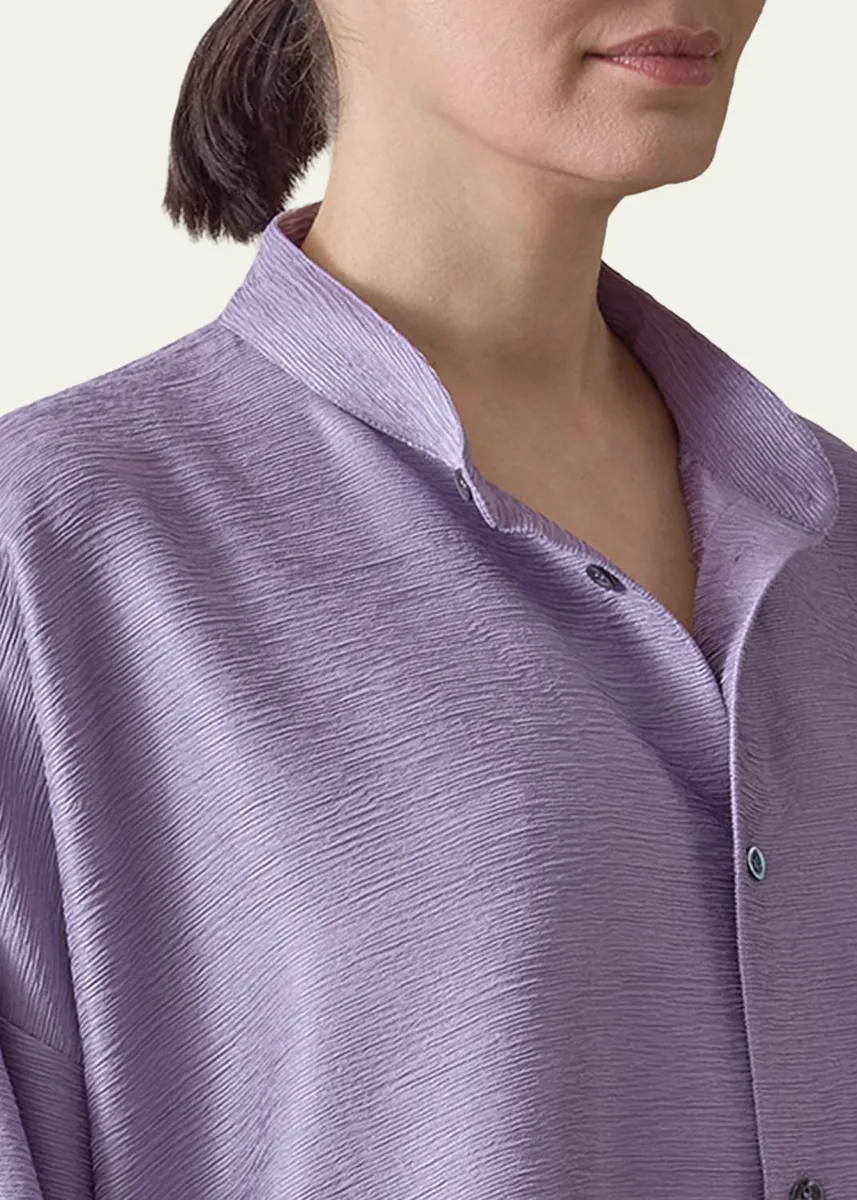 Eskandar Midweight Silk Plisse Wide A-Line Shirt | Thumbnail 5 Eskandar Midweight Silk Plisse Wide A-Line Shirt | Thumbnail 5