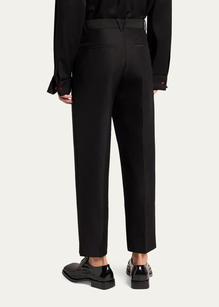 Bottega Veneta Men's Wool Mohair Flat-Front Trousers | Thumbnail 3
