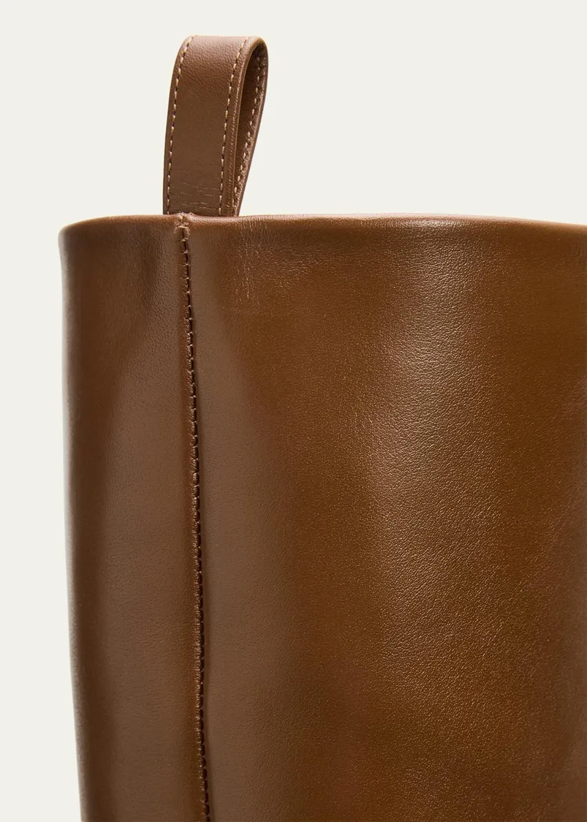Manolo Blahnik 50mm Leather Knee-High Low-Heel Boots | Thumbnail 3