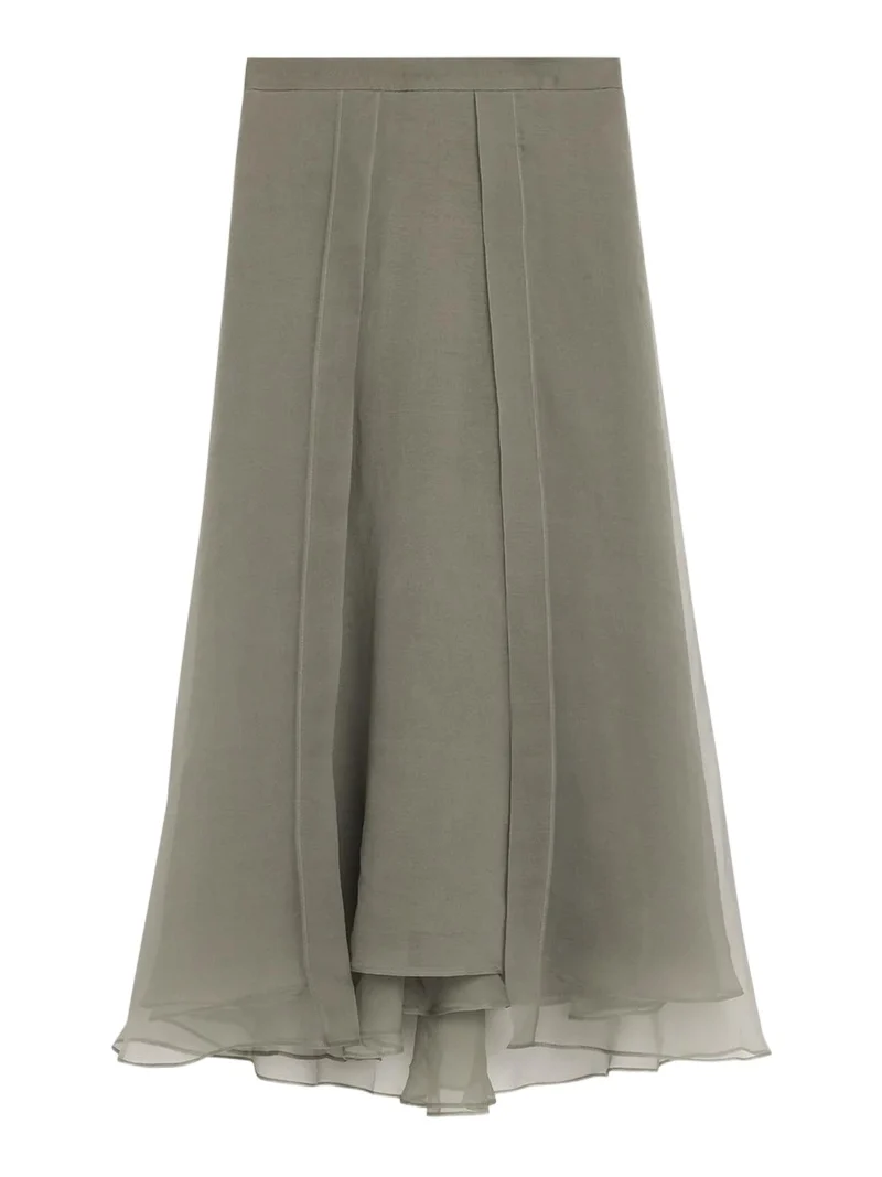 Layered Crispy Silk Maxi Circle Skirt Layered Crispy Silk Maxi Circle Skirt