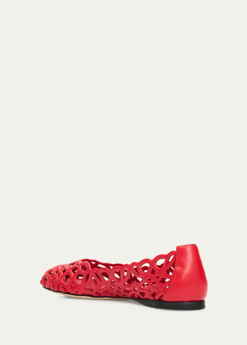 Loewe Petal Anagram Leather Ballerina Flats | Thumbnail 3