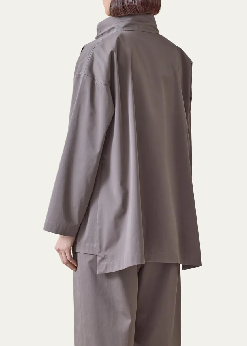 Eskandar Slim A-Line Stretch Cotton Jacket | Thumbnail 3 Eskandar Slim A-Line Stretch Cotton Jacket | Thumbnail 3