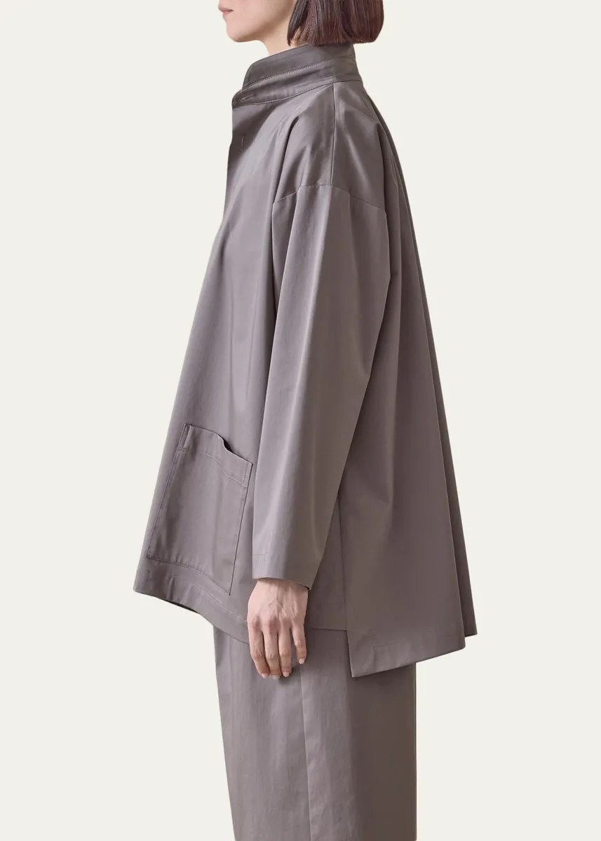 Eskandar Slim A-Line Stretch Cotton Jacket | Thumbnail 4 Eskandar Slim A-Line Stretch Cotton Jacket | Thumbnail 4