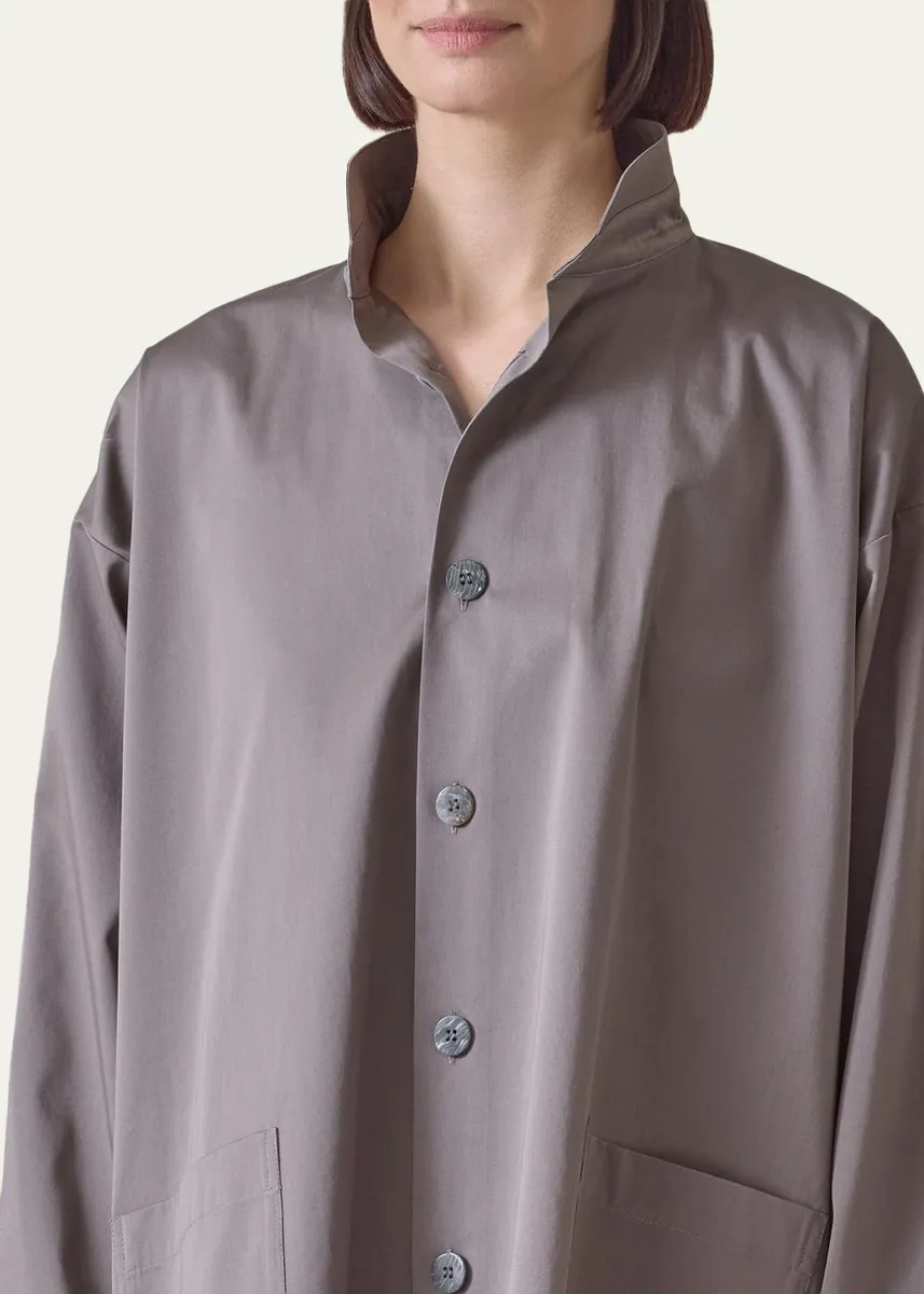 Eskandar Slim A-Line Stretch Cotton Jacket | Thumbnail 5 Eskandar Slim A-Line Stretch Cotton Jacket | Thumbnail 5