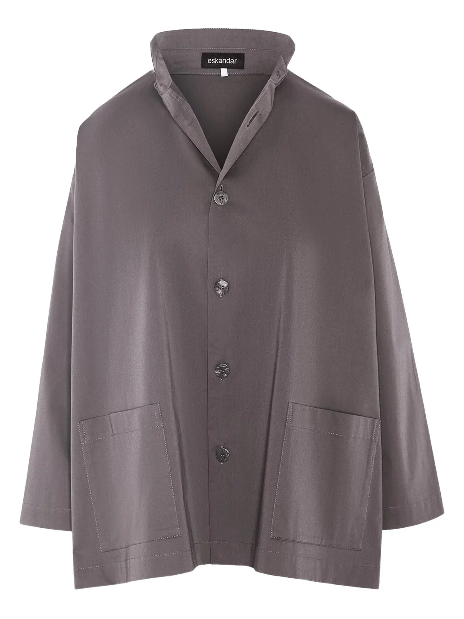 Eskandar Slim A-Line Stretch Cotton Jacket