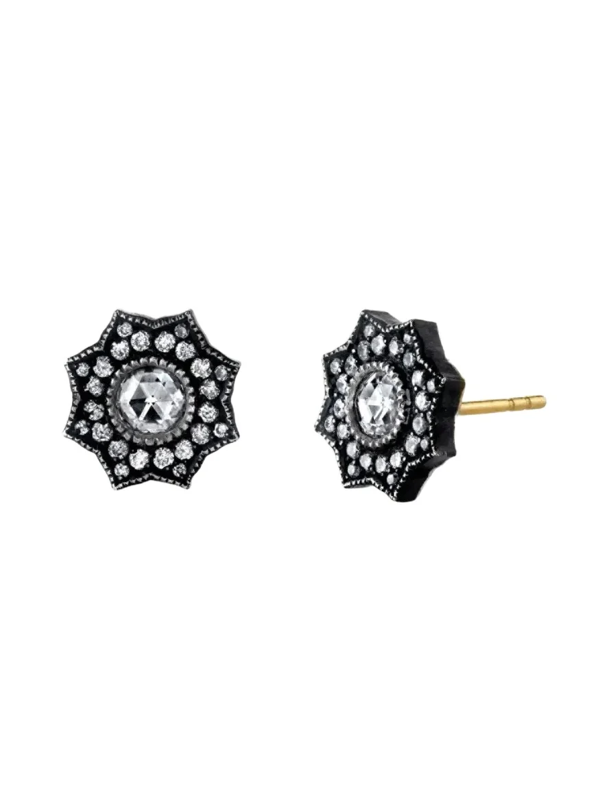 Louiza Stud Earrings with Rose-Cut Diamonds