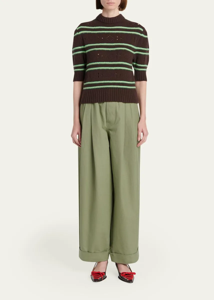 Marni Cashmere Perforated Striped Sweater | Thumbnail 2