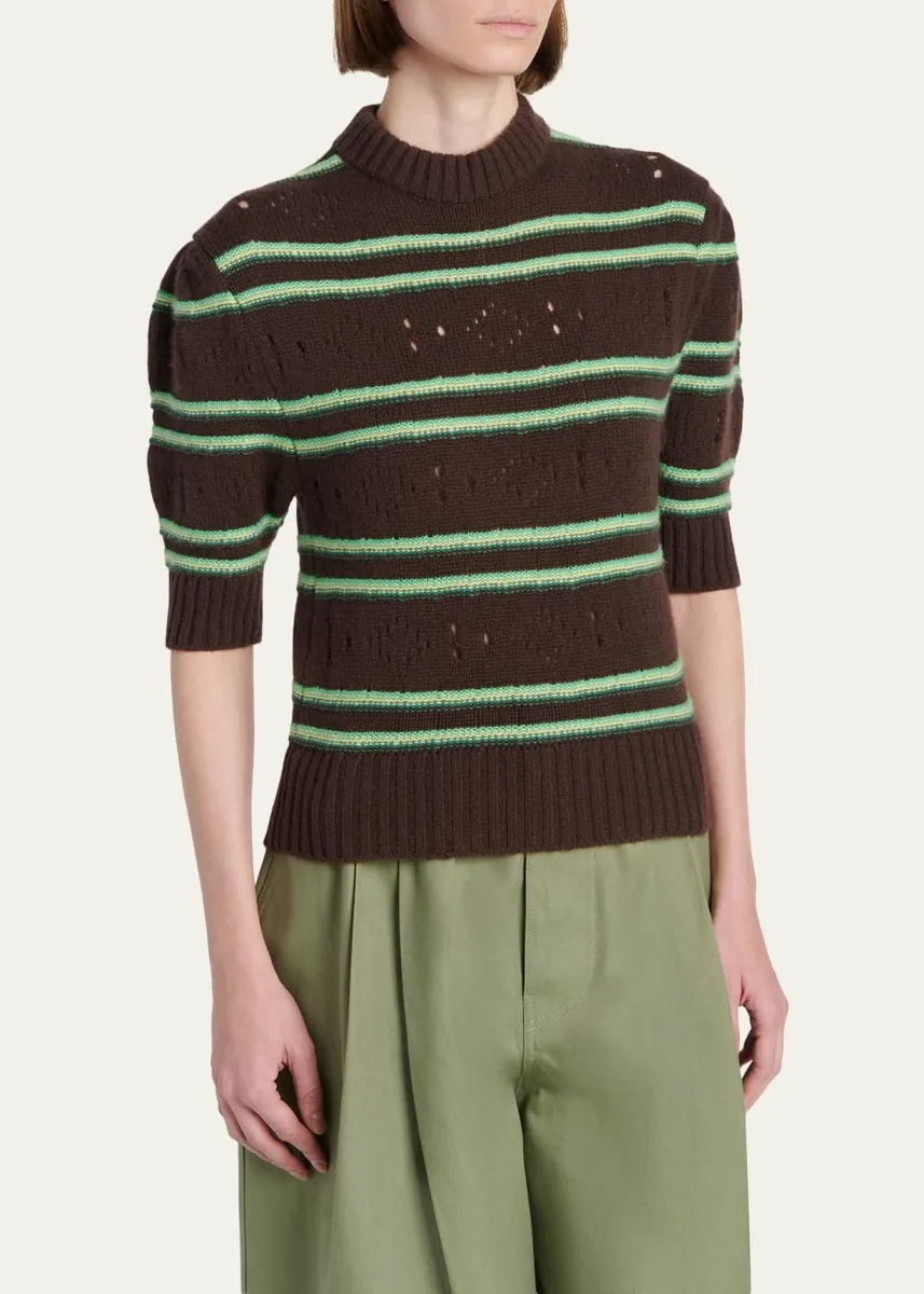 Marni Cashmere Perforated Striped Sweater | Thumbnail 4