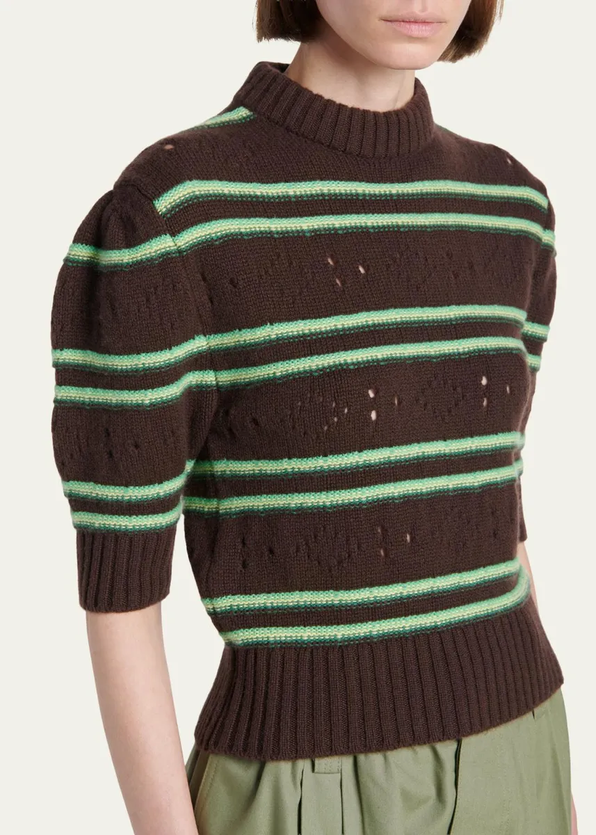 Marni Cashmere Perforated Striped Sweater | Thumbnail 5