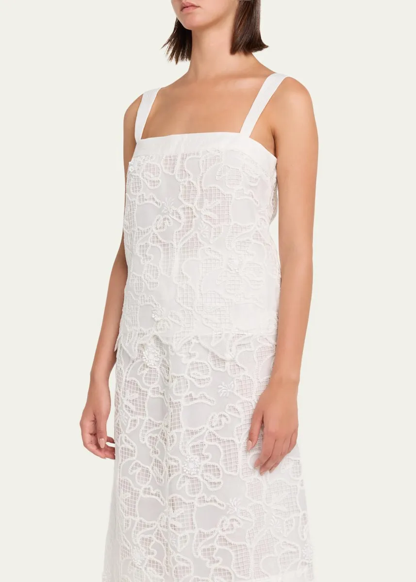 Simkhai Brynn Sleeveless Embroidered Top | Thumbnail 4 Simkhai Brynn Sleeveless Embroidered Top | Thumbnail 4