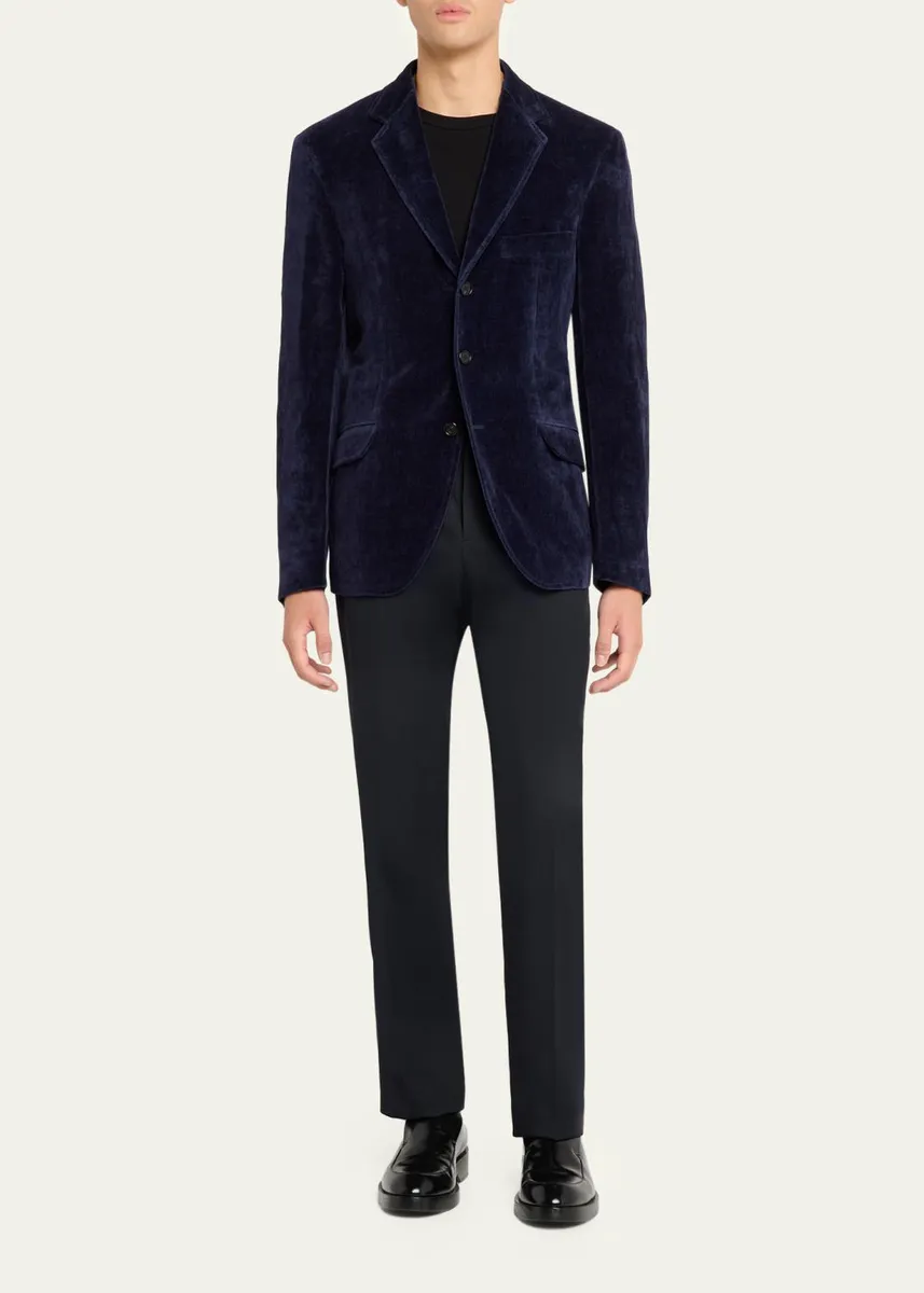 Jil Sander Men's Velvet Single-Breasted Jacket | Thumbnail 2 Jil Sander Men's Velvet Single-Breasted Jacket | Thumbnail 2