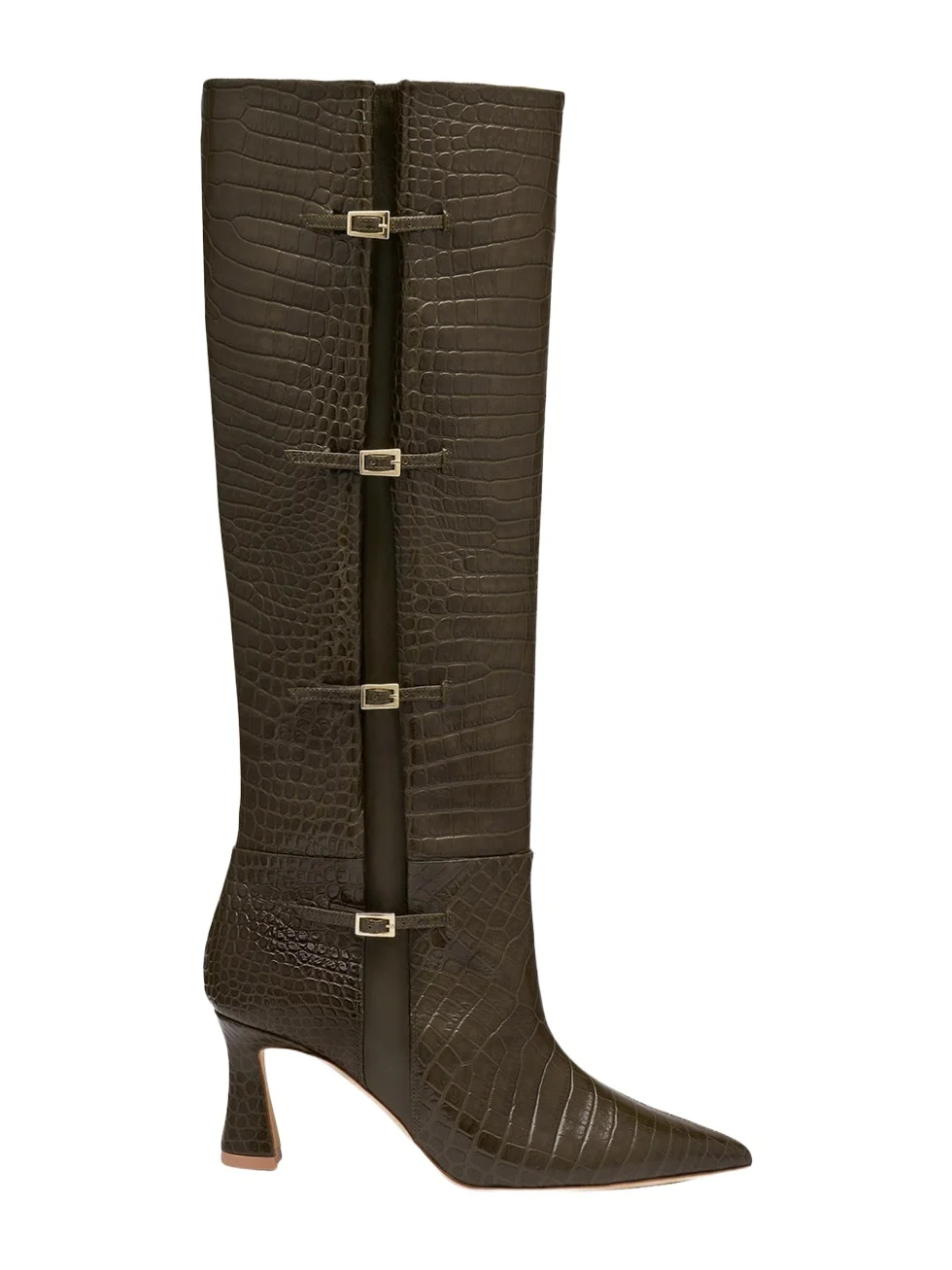 Malone Souliers 70mm Nolan Croc-Embossed Leather Knee-High Boots