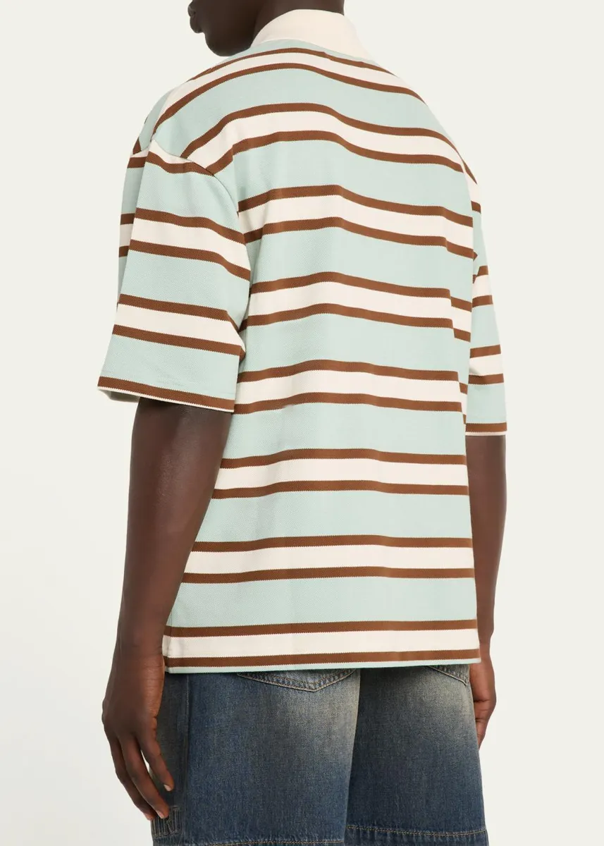 AMIRI Men's Cotton Multi-Stripe MA Polo Shirt | Thumbnail 3