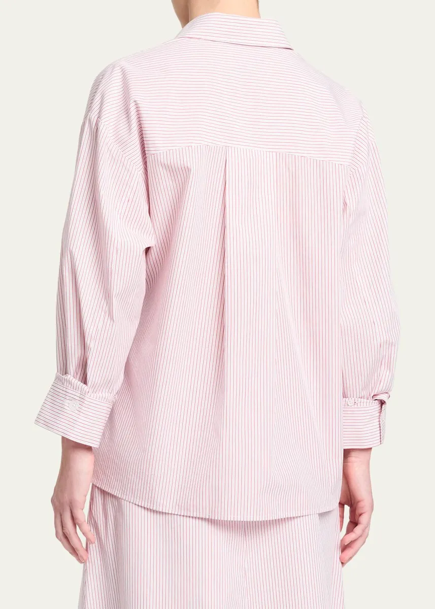 TWP Newest Earl Striped Asymmetric Button-Front Shirt | Thumbnail 3
