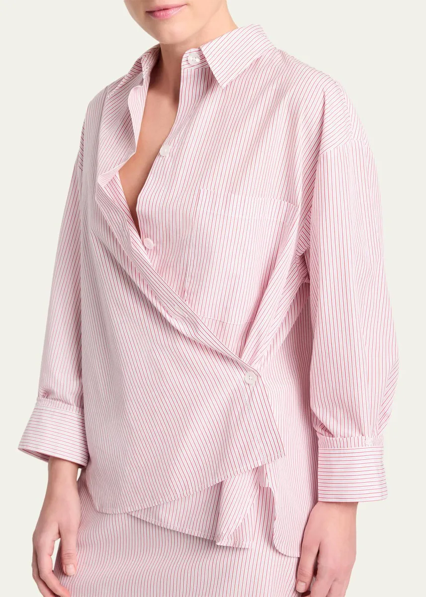 TWP Newest Earl Striped Asymmetric Button-Front Shirt | Thumbnail 4