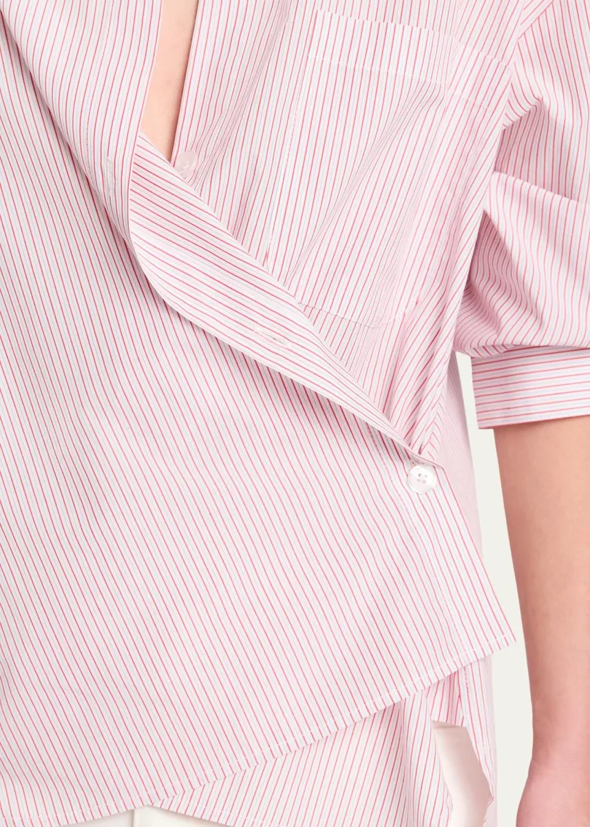 TWP Newest Earl Striped Asymmetric Button-Front Shirt | Thumbnail 5