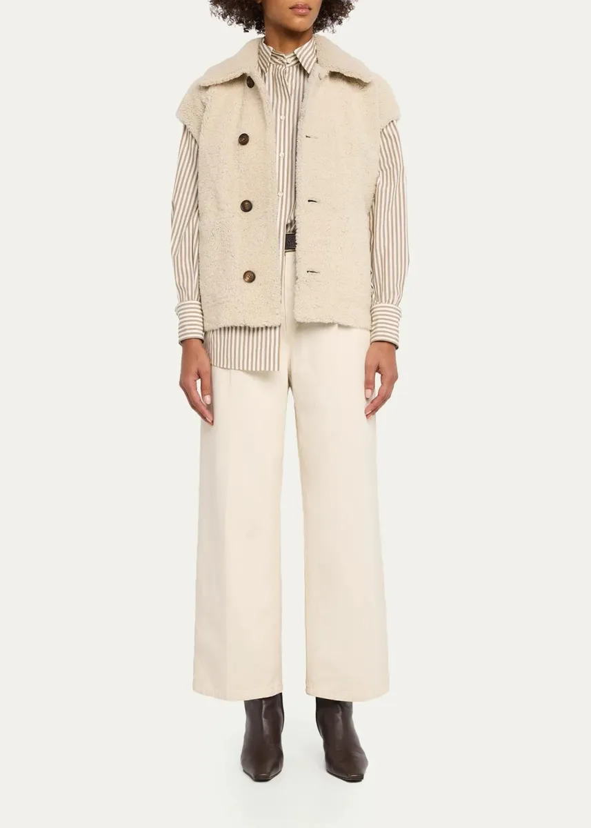 Brunello Cucinelli Striped Cotton Button-Down Shirt With Monili Trim | Thumbnail 2