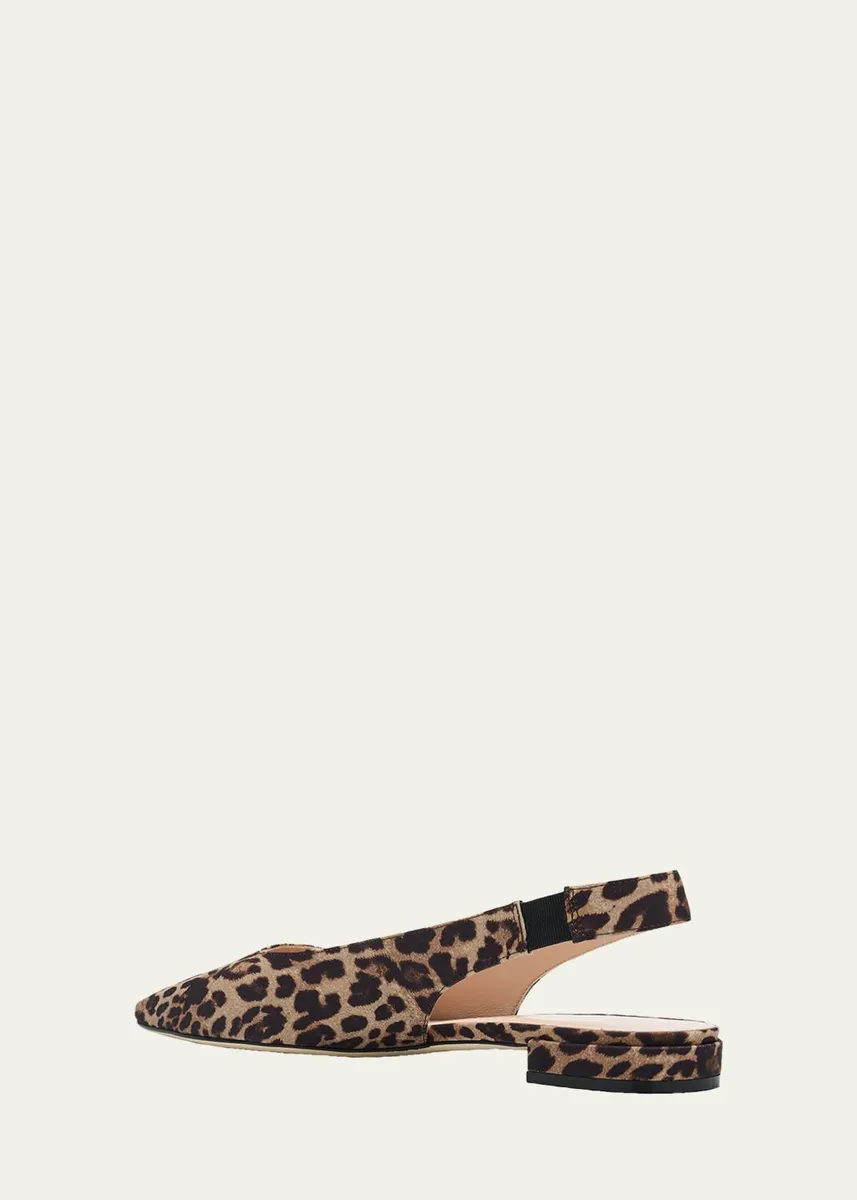 Stuart Weitzman Stassi Leopard Grosgrain Slingback Flats | Thumbnail 4 Stuart Weitzman Stassi Leopard Grosgrain Slingback Flats | Thumbnail 4