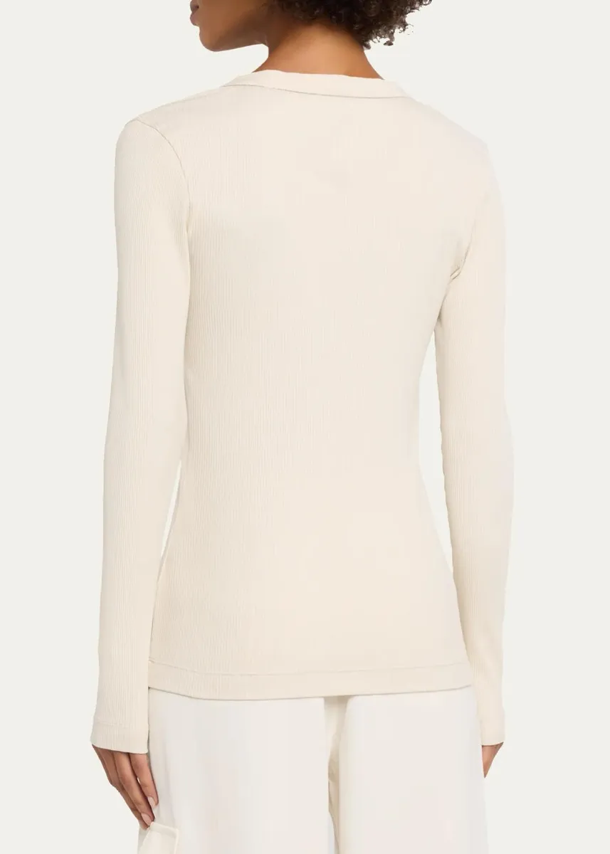 Brunello Cucinelli Sparkle Rib Knit Long-Sleeve Top | Thumbnail 3 Brunello Cucinelli Sparkle Rib Knit Long-Sleeve Top | Thumbnail 3