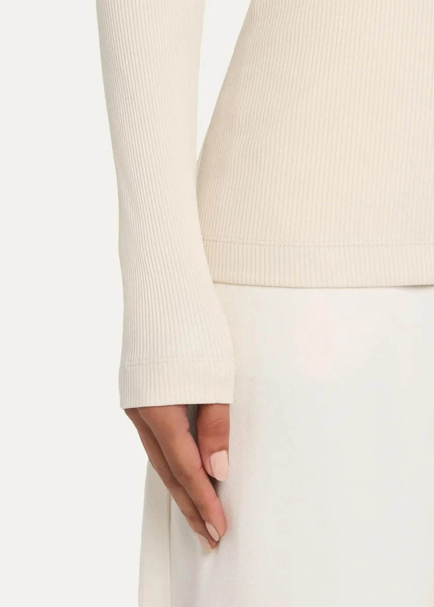 Brunello Cucinelli Sparkle Rib Knit Long-Sleeve Top | Thumbnail 5 Brunello Cucinelli Sparkle Rib Knit Long-Sleeve Top | Thumbnail 5