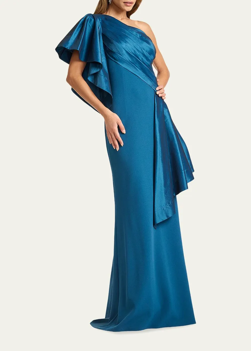 Tadashi Shoji Draped One-Shoulder Taffeta Crepe Gown | Thumbnail 2 Tadashi Shoji Draped One-Shoulder Taffeta Crepe Gown | Thumbnail 2