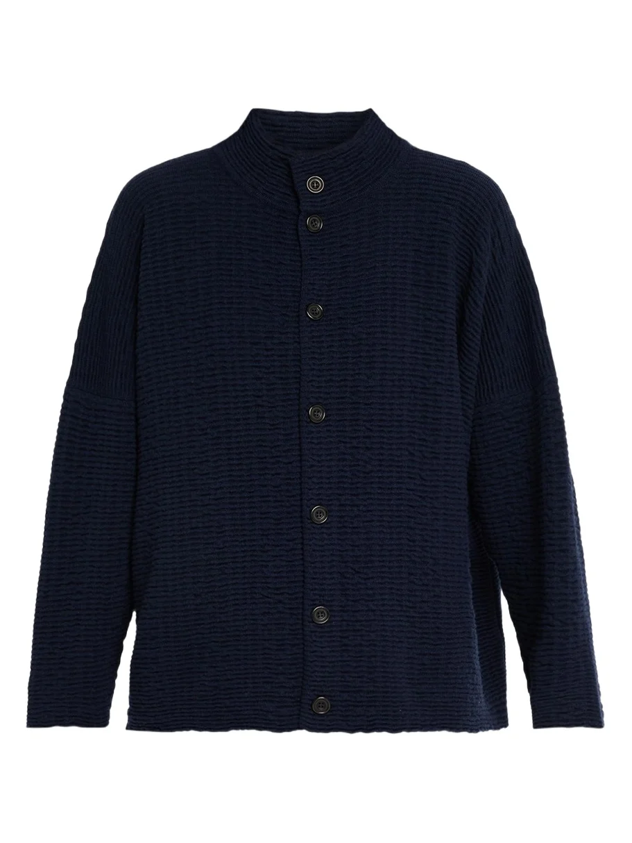 3/4 Width High Neck Cardigan- Mid Length