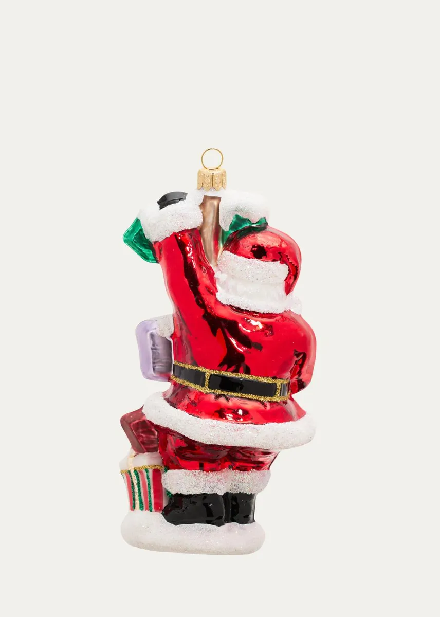 John Huras Santa With Signs Glass Ornament | Thumbnail 2 John Huras Santa With Signs Glass Ornament | Thumbnail 2