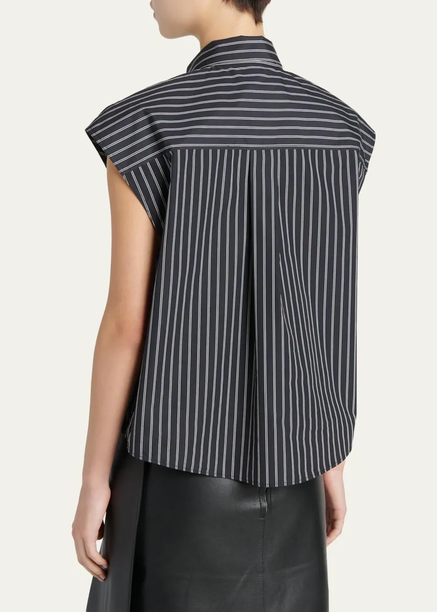 Marni Self-Tie Half-Placket Striped Blouse | Thumbnail 3 Marni Self-Tie Half-Placket Striped Blouse | Thumbnail 3