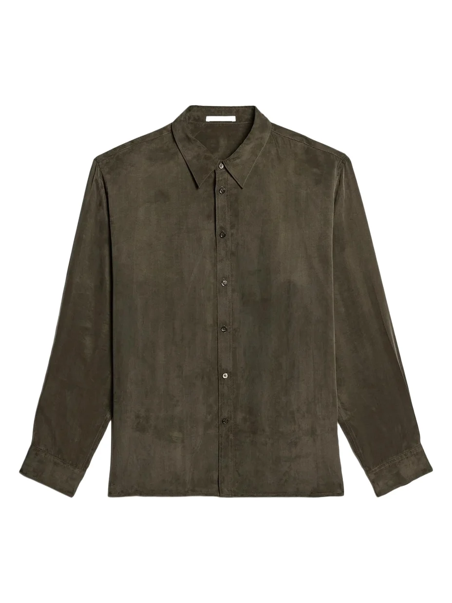 Helmut Lang Men's Fluid Lyocell and Viscose Button-Down Shirt
