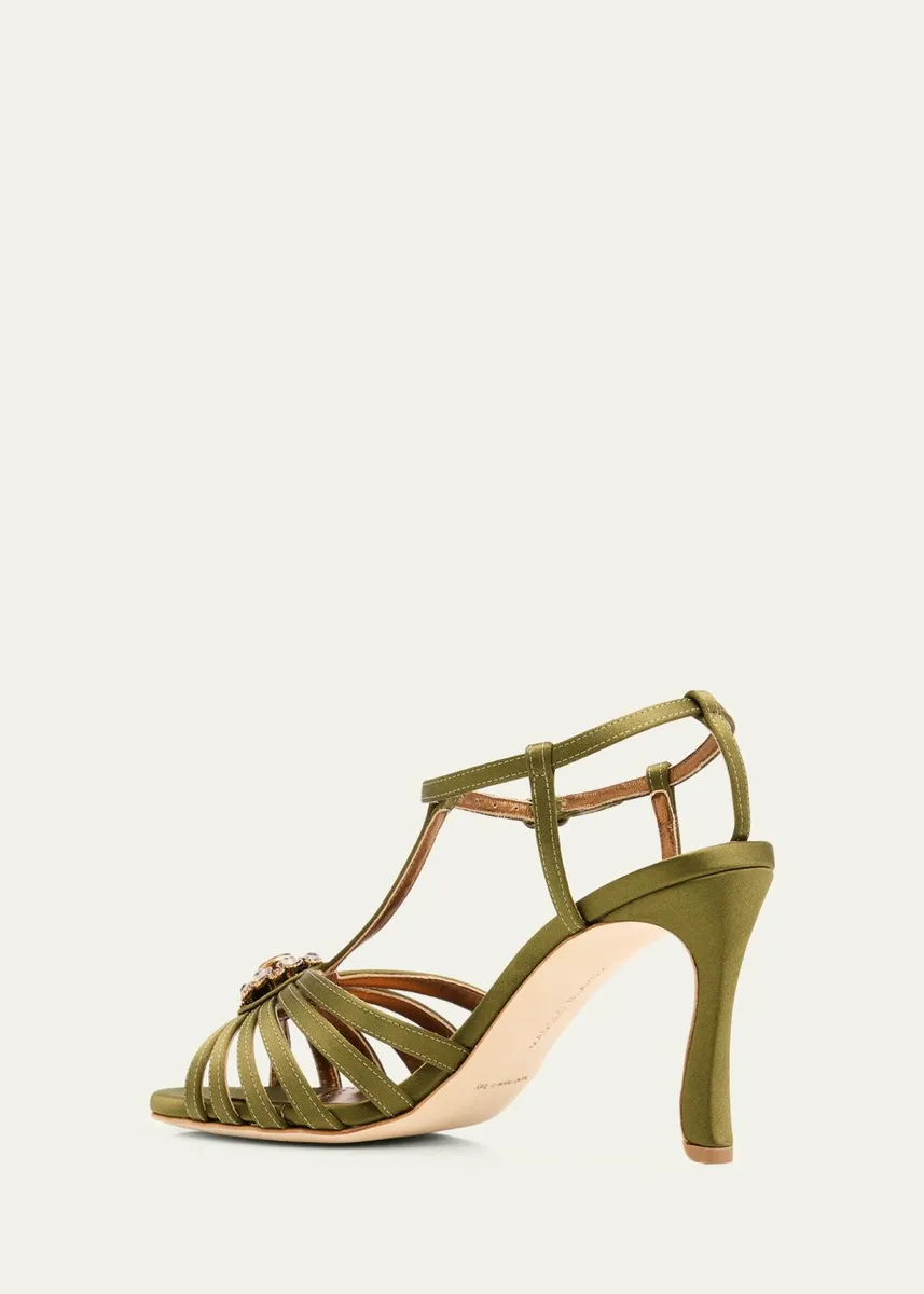 Manolo Blahnik 90mm Fulcon Embellished Satin Caged Sandals | Thumbnail 2 Manolo Blahnik 90mm Fulcon Embellished Satin Caged Sandals | Thumbnail 2