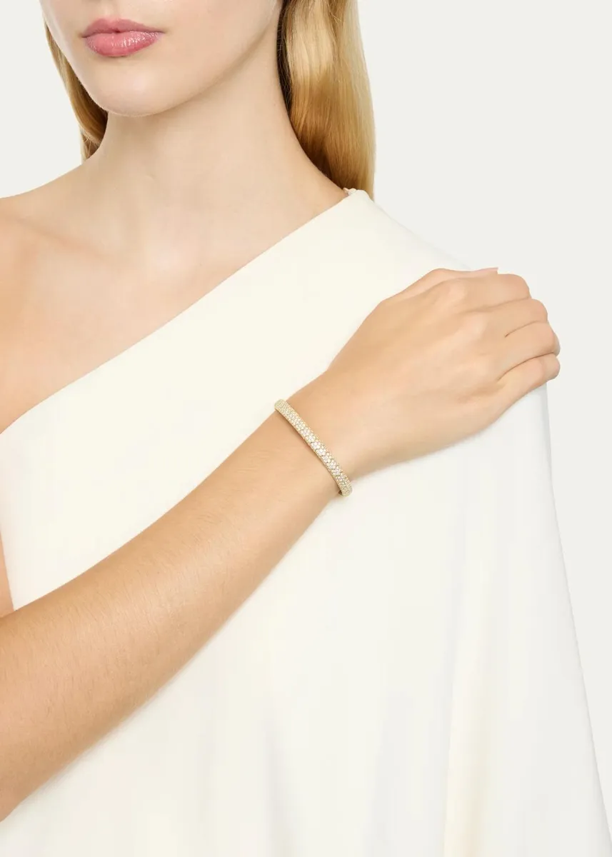 SIDNEY GARBER 18K Yellow Gold Diamond Narrow Pave Stretch Bracelet | Thumbnail 2 SIDNEY GARBER 18K Yellow Gold Diamond Narrow Pave Stretch Bracelet | Thumbnail 2