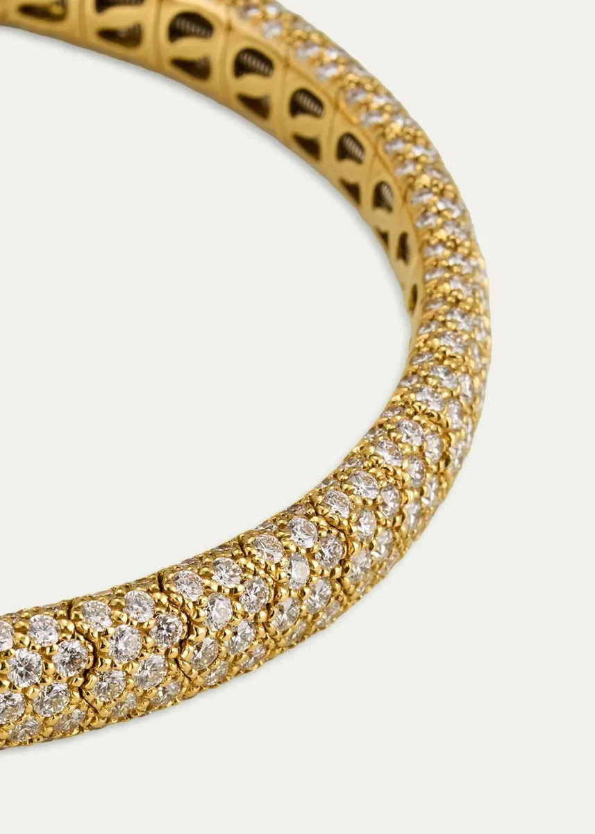 SIDNEY GARBER 18K Yellow Gold Diamond Narrow Pave Stretch Bracelet | Thumbnail 3 SIDNEY GARBER 18K Yellow Gold Diamond Narrow Pave Stretch Bracelet | Thumbnail 3
