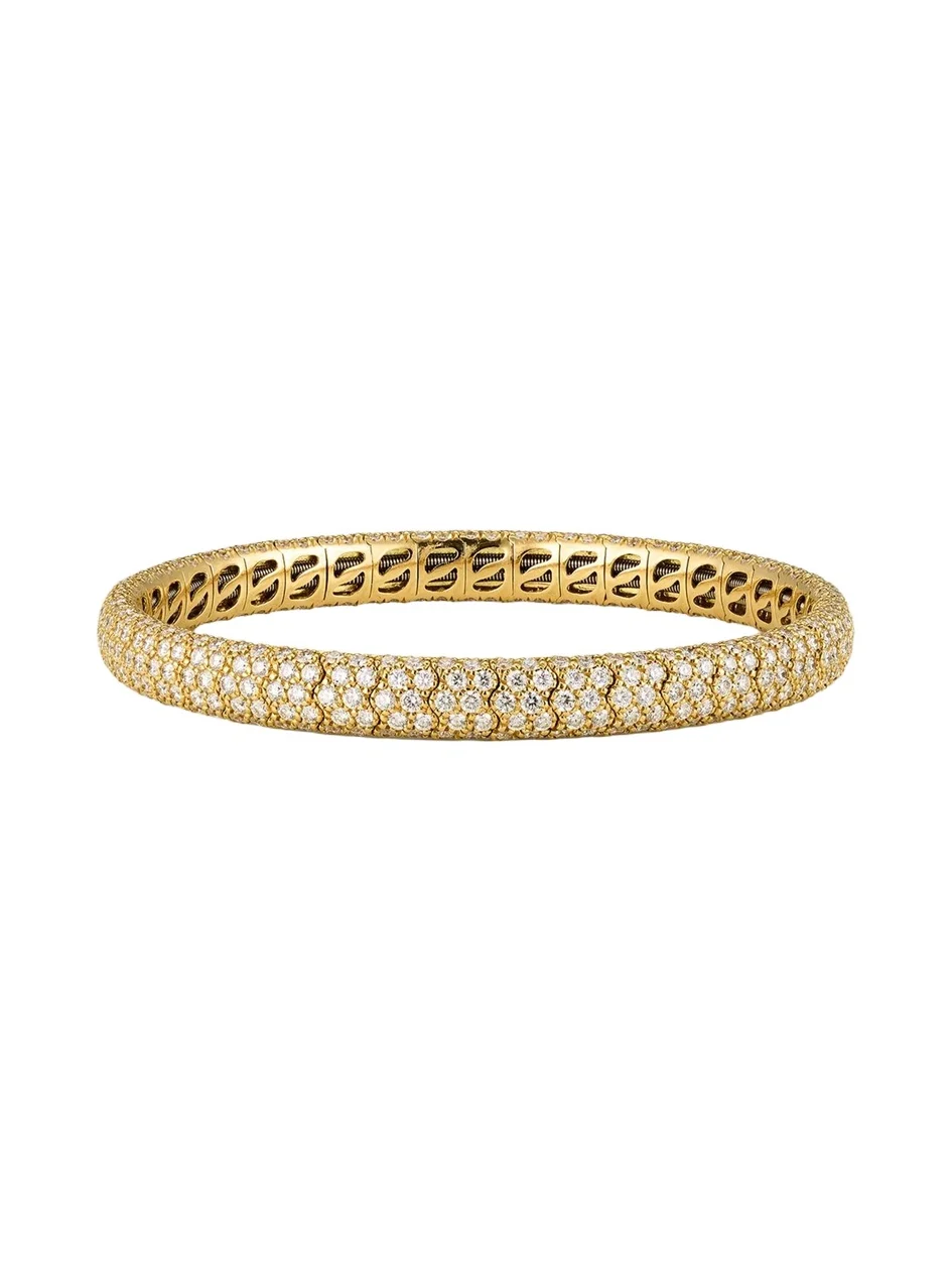 SIDNEY GARBER 18K Yellow Gold Diamond Narrow Pave Stretch Bracelet