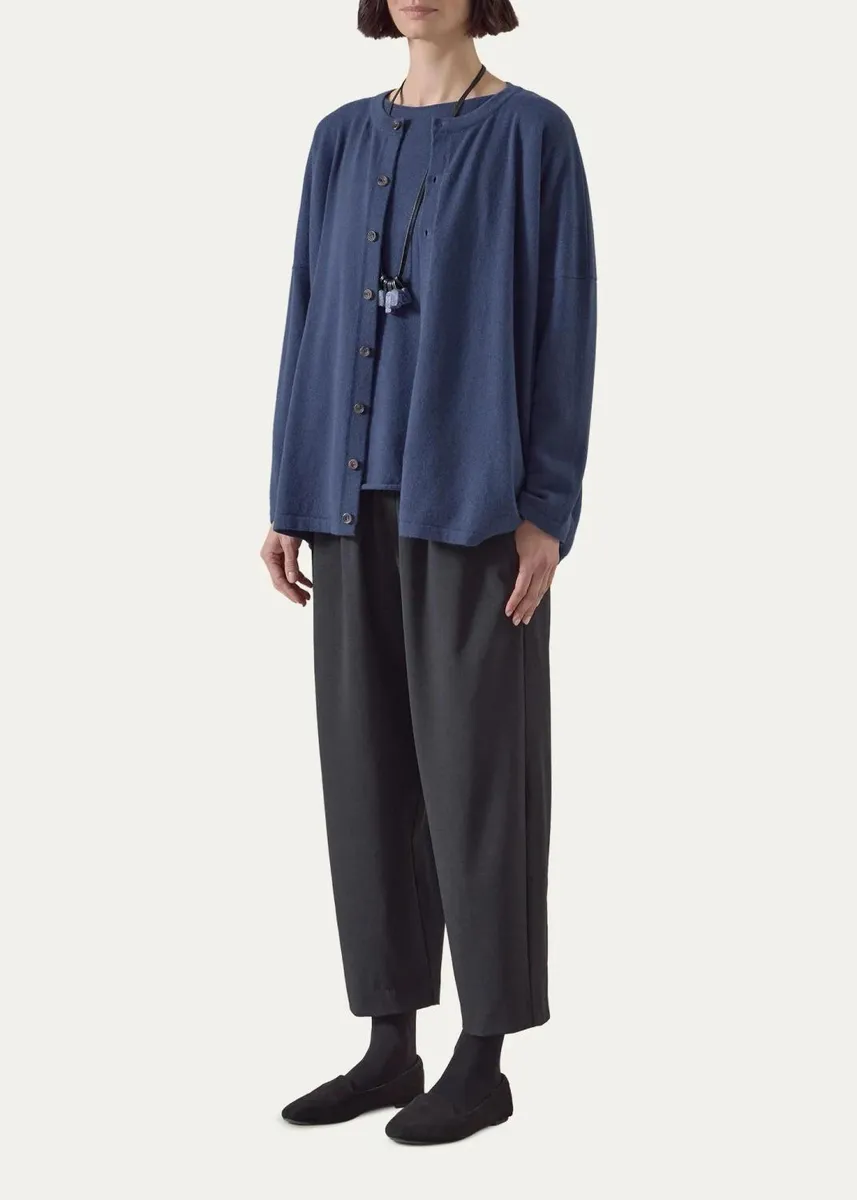 Eskandar Slim Sleeve Cardigan - Mid Plus Length | Thumbnail 2