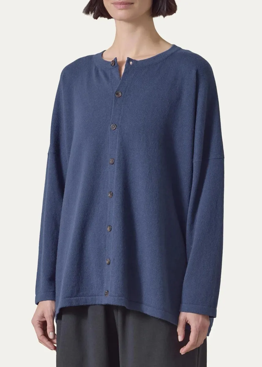 Eskandar Slim Sleeve Cardigan - Mid Plus Length | Thumbnail 4