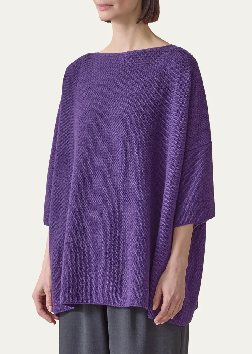 Eskandar Bateau-Neck Moss Stitch Cashmere Sweater | Thumbnail 4 Eskandar Bateau-Neck Moss Stitch Cashmere Sweater | Thumbnail 4