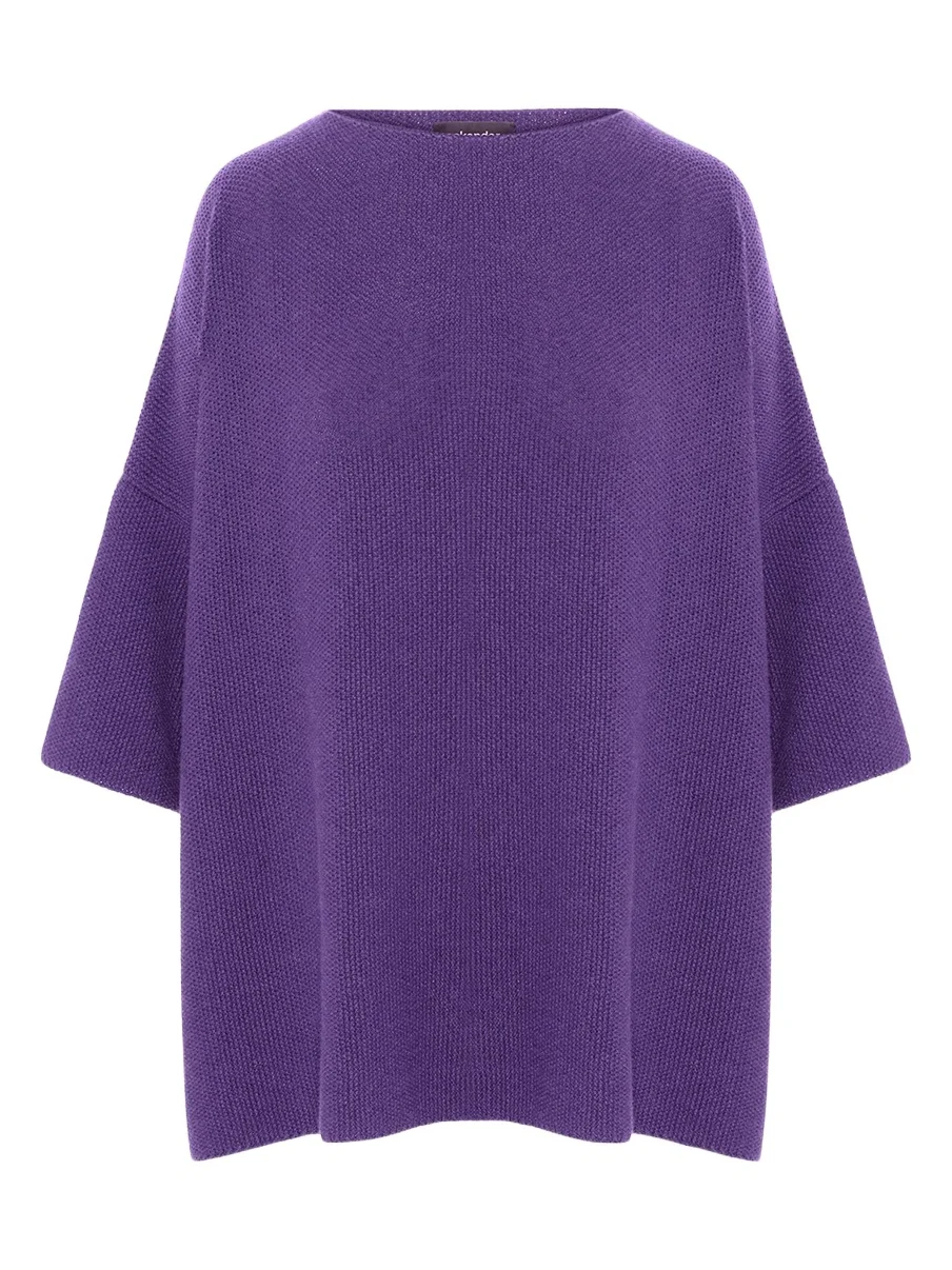 Bateau-Neck Moss Stitch Cashmere Sweater