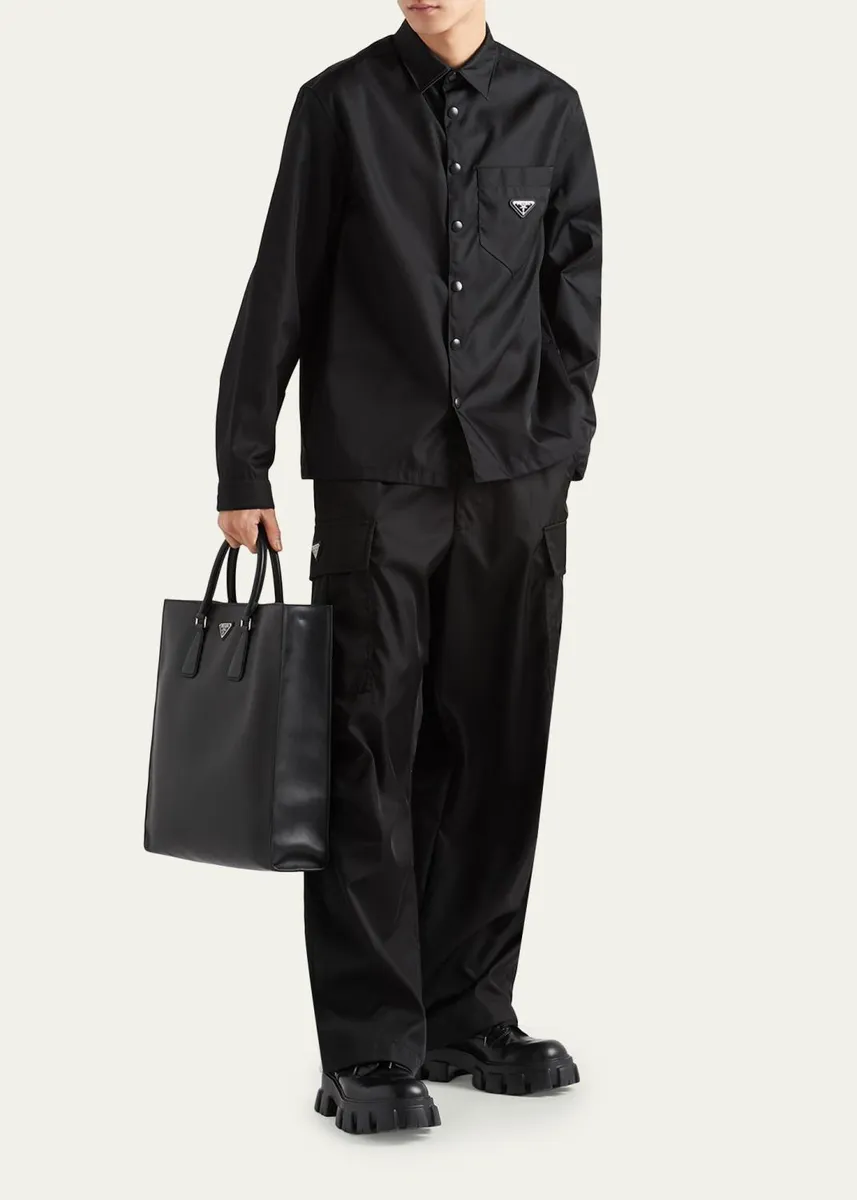 Prada Men's Re-Nylon Button-Front Shirt | Thumbnail 2
