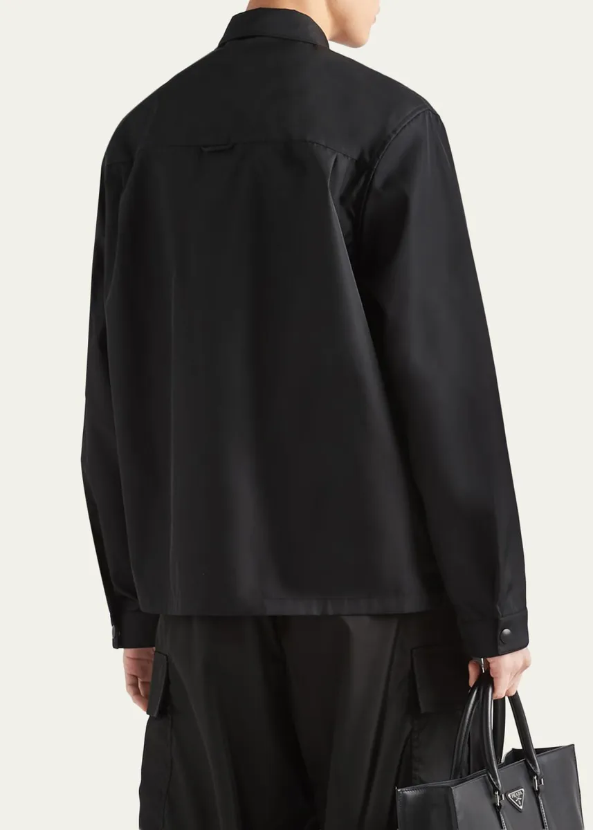 Prada Men's Re-Nylon Button-Front Shirt | Thumbnail 3