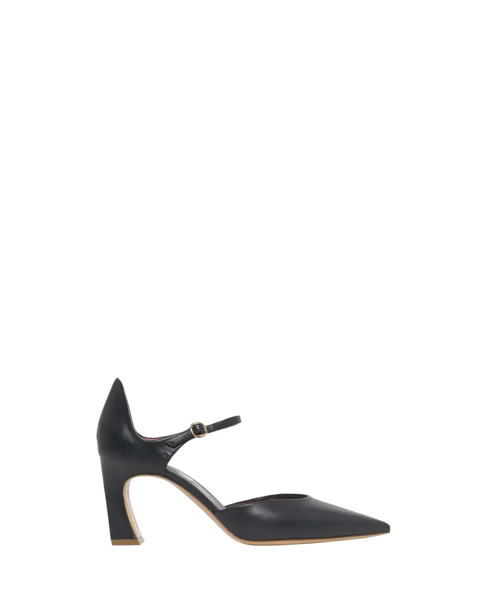 Gabriela Hearst 75mm Devil Leather Ankle-Strap Pumps | Thumbnail 2