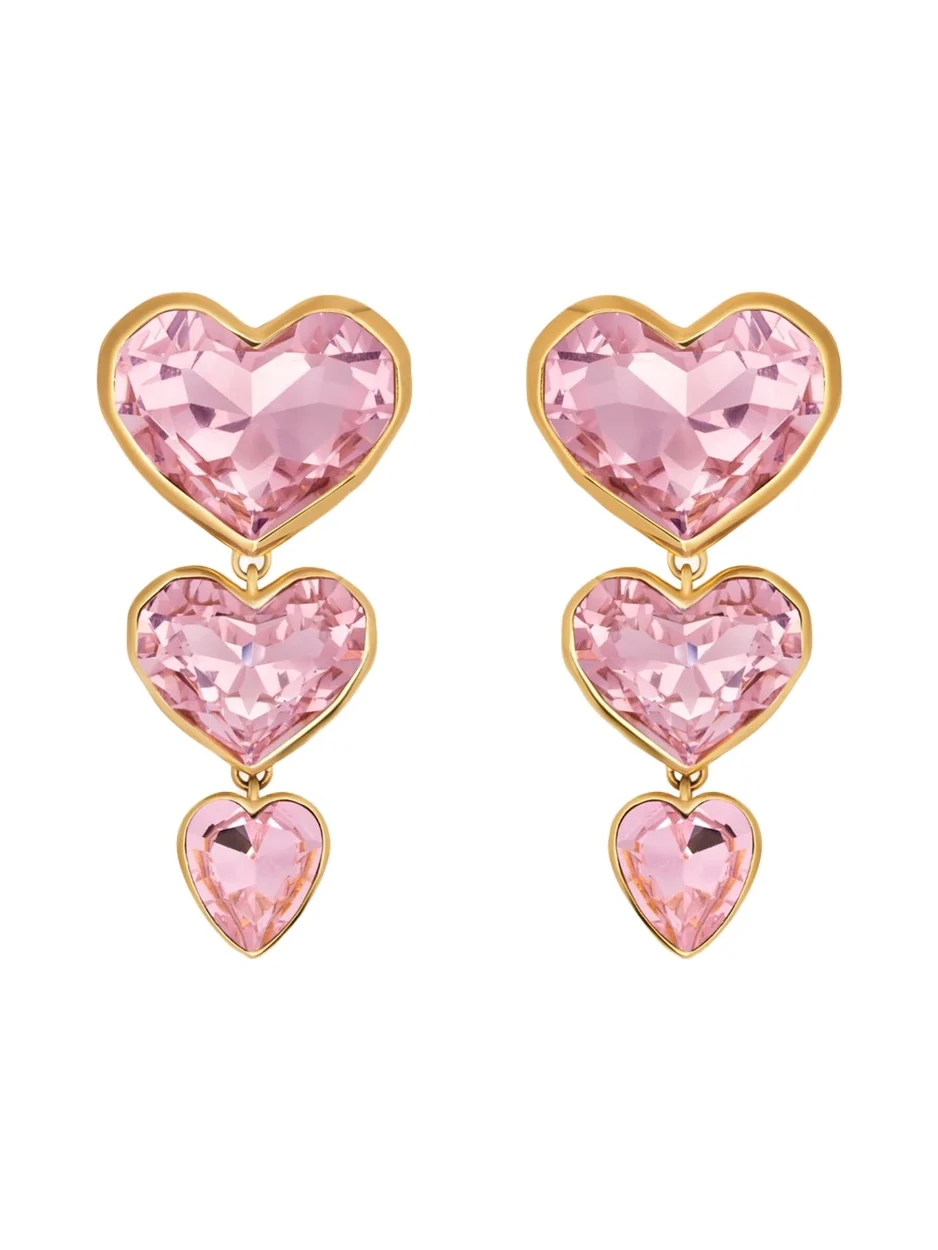 Crystal Heart Drop Clip-On Earrings
