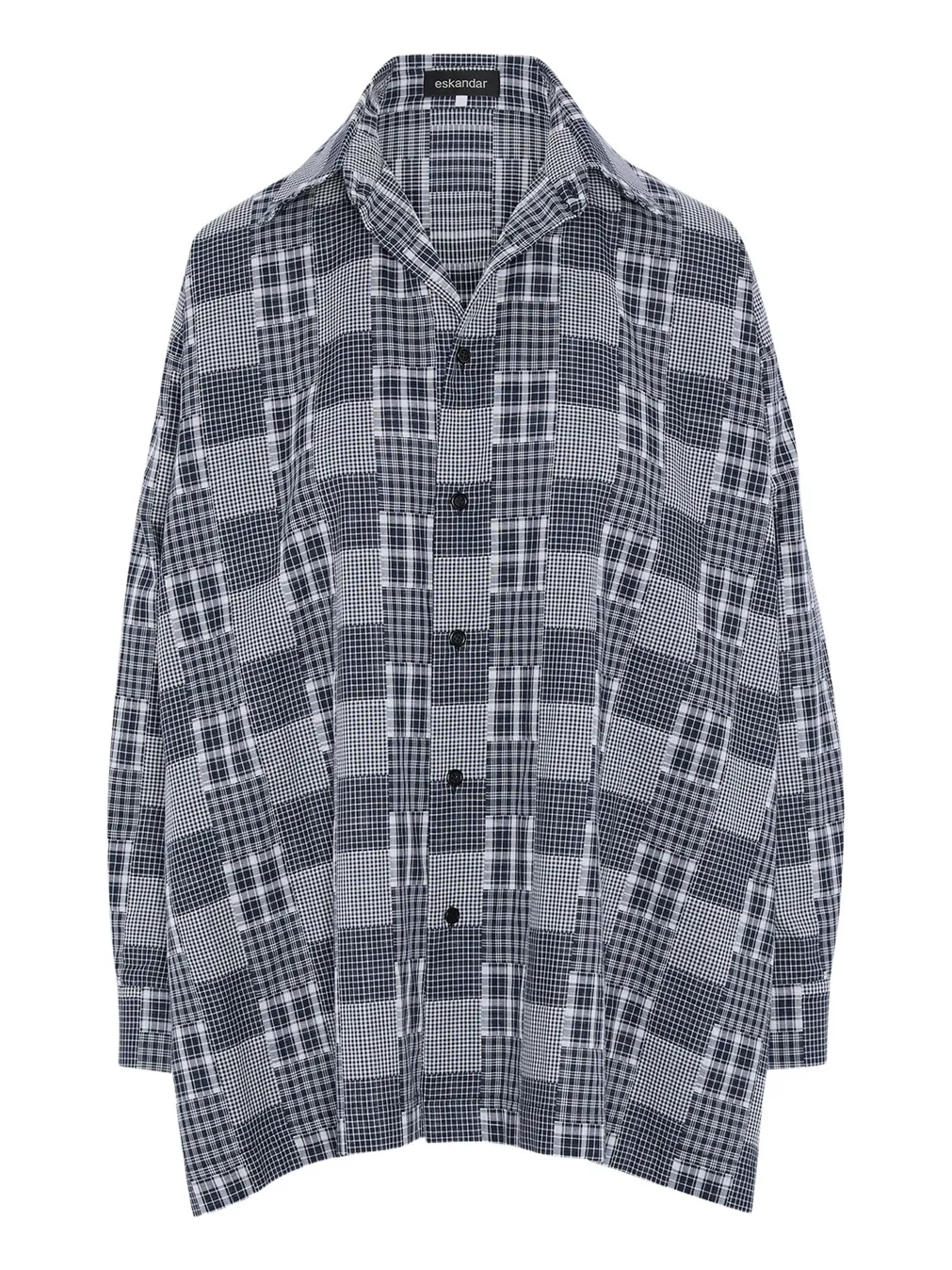 Cotton Patchwork Slim A-Line Shirt