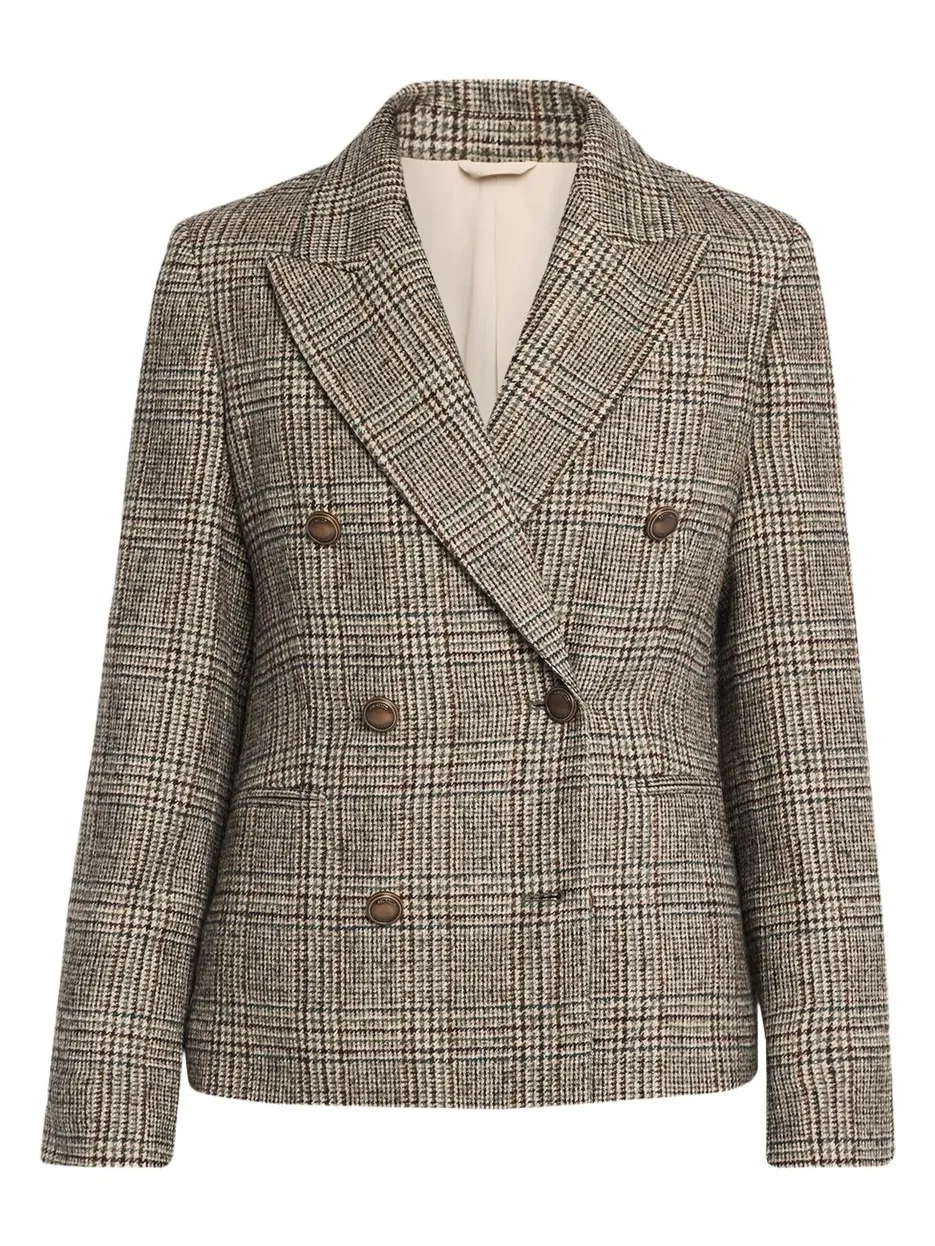 Double-Breasted Prince Of Wales Tailored Jacket