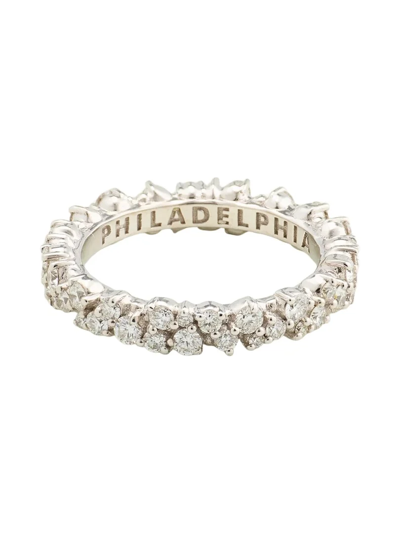18K White Gold Small Confetti Ring with Diamonds 18K White Gold Small Confetti Ring with Diamonds