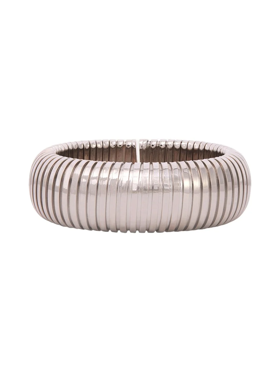 18K White Gold Domed Cuff Bracelet 18K White Gold Domed Cuff Bracelet