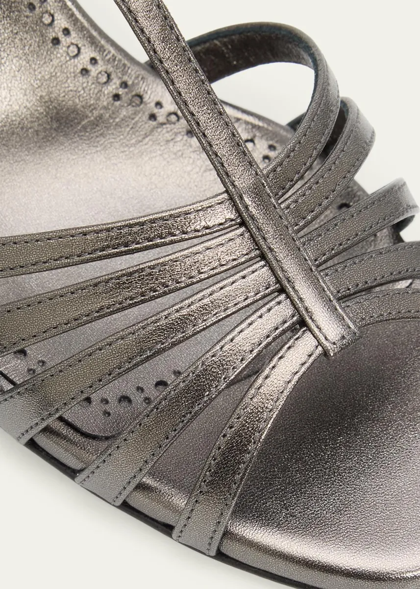 Manolo Blahnik 90mm Fulconpla Metallic Leather Caged Sandals | Thumbnail 3