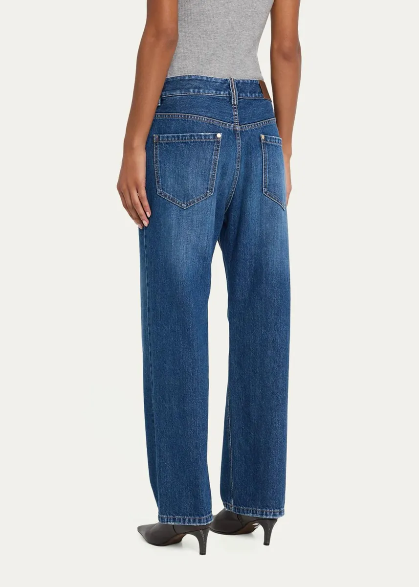 Brunello Cucinelli Mid-Rise Monili Trim Wide-Leg Jeans | Thumbnail 3 Brunello Cucinelli Mid-Rise Monili Trim Wide-Leg Jeans | Thumbnail 3