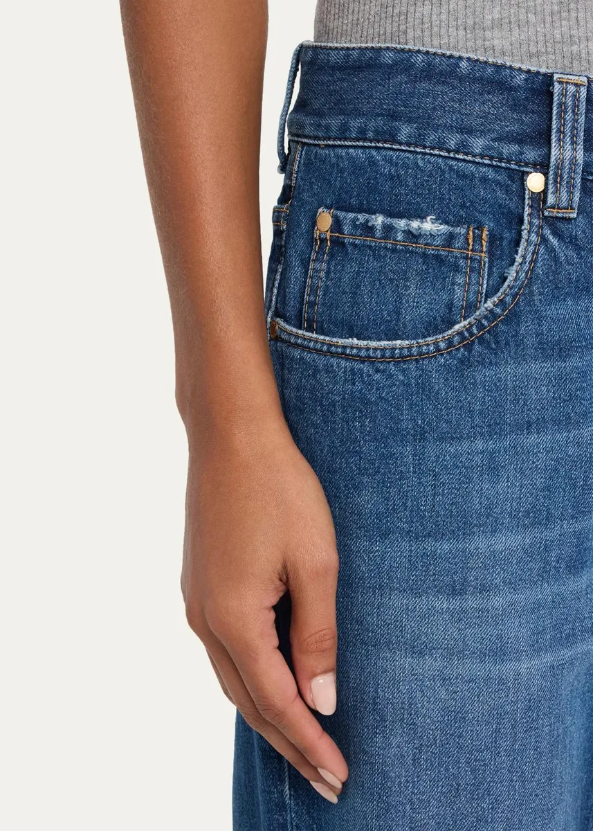 Brunello Cucinelli Mid-Rise Monili Trim Wide-Leg Jeans | Thumbnail 5 Brunello Cucinelli Mid-Rise Monili Trim Wide-Leg Jeans | Thumbnail 5