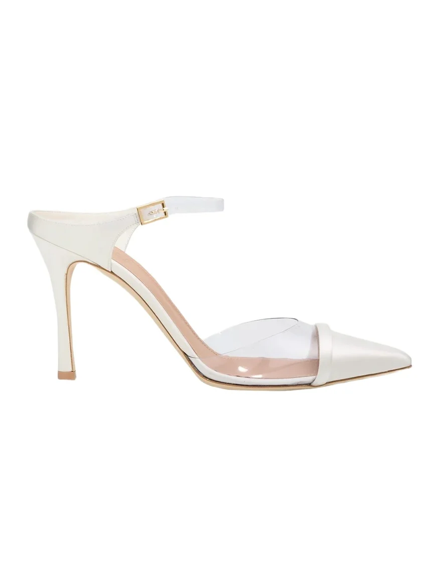 Malone Souliers 90mm Uma PVC Satin Mule Pumps